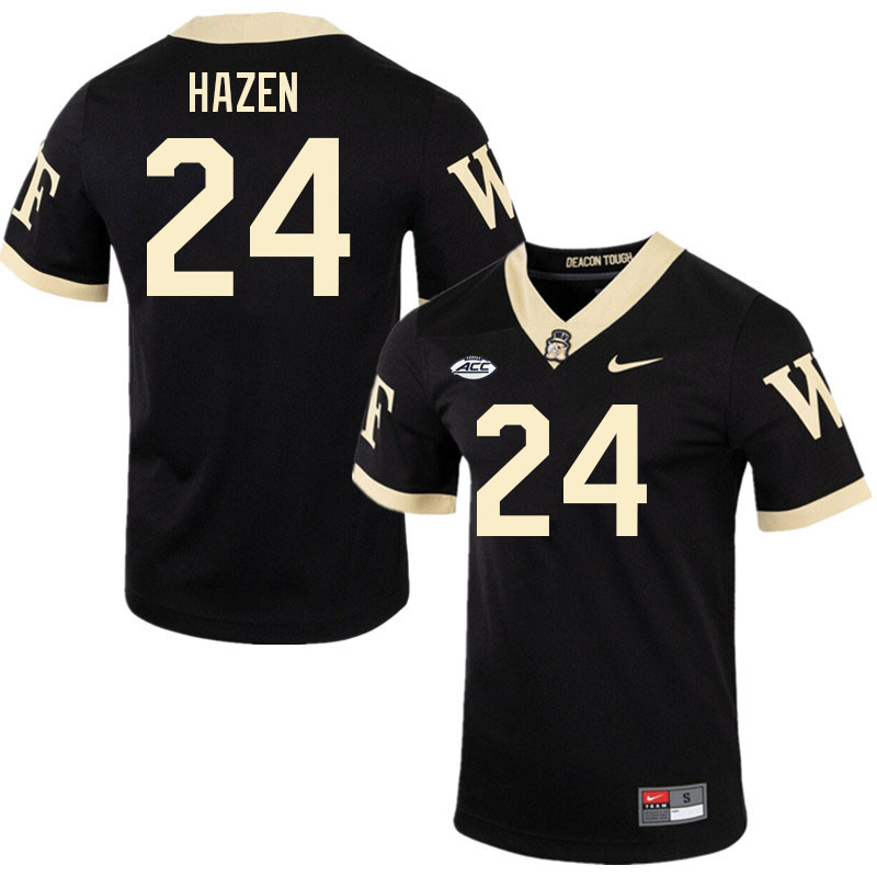 #24 Dylan Hazen Wake Forest Demon Deacons College Football Jerseys Stitched-Black